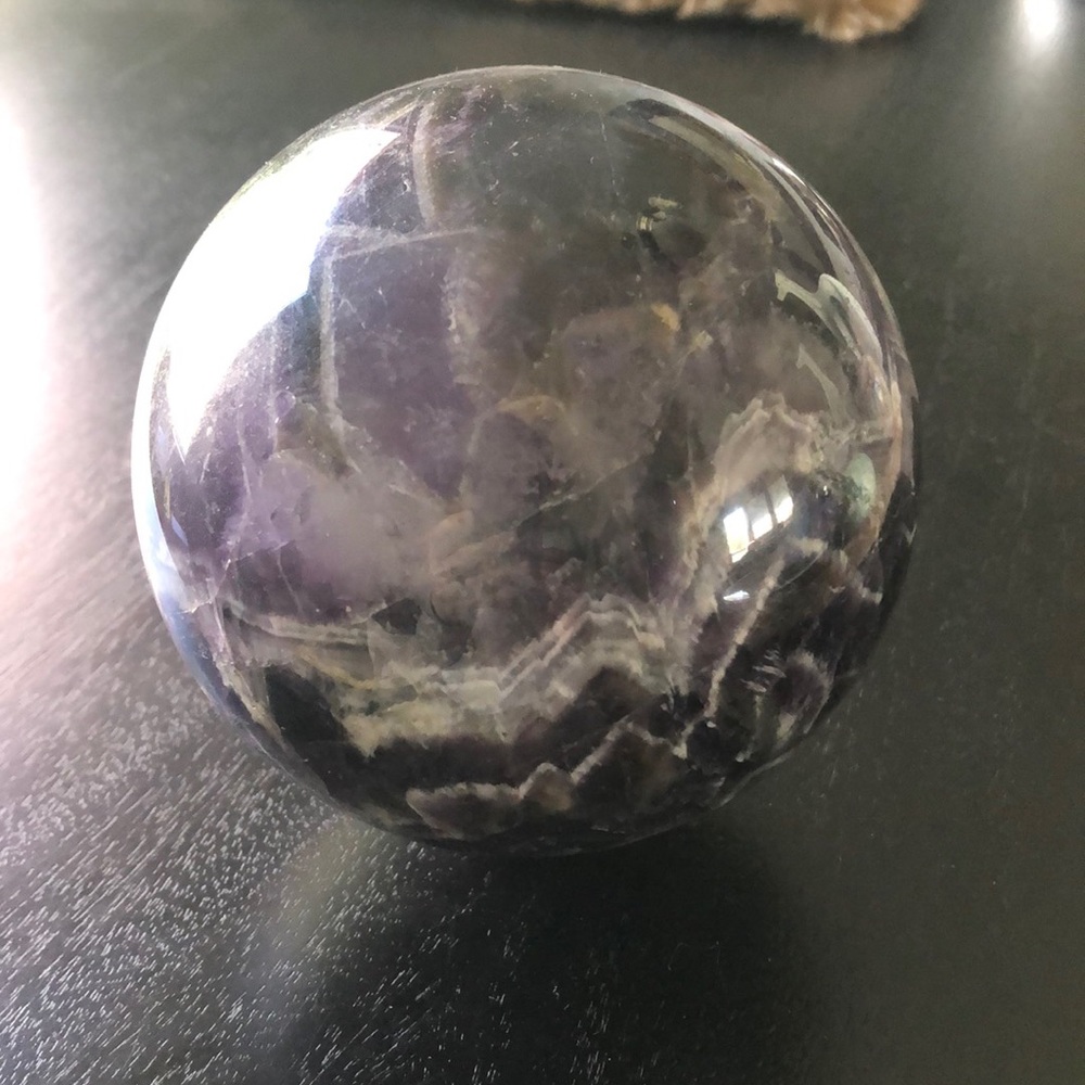 Large Chevron Amethyst Sphere - image 1